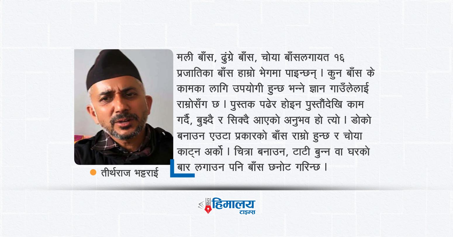 बाँसको झ्याङमा खोटाङको भविष्य ◾ थप सामग्री : https://ehimalayatimes.com/2026/09/483071/